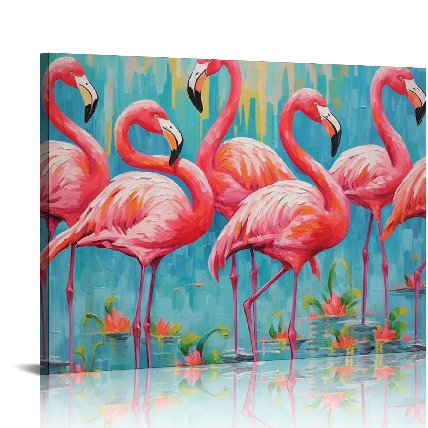 ONETECH Flamingo Bedroom Wall Decor Painting: A Flock of Pink Flamingo ...