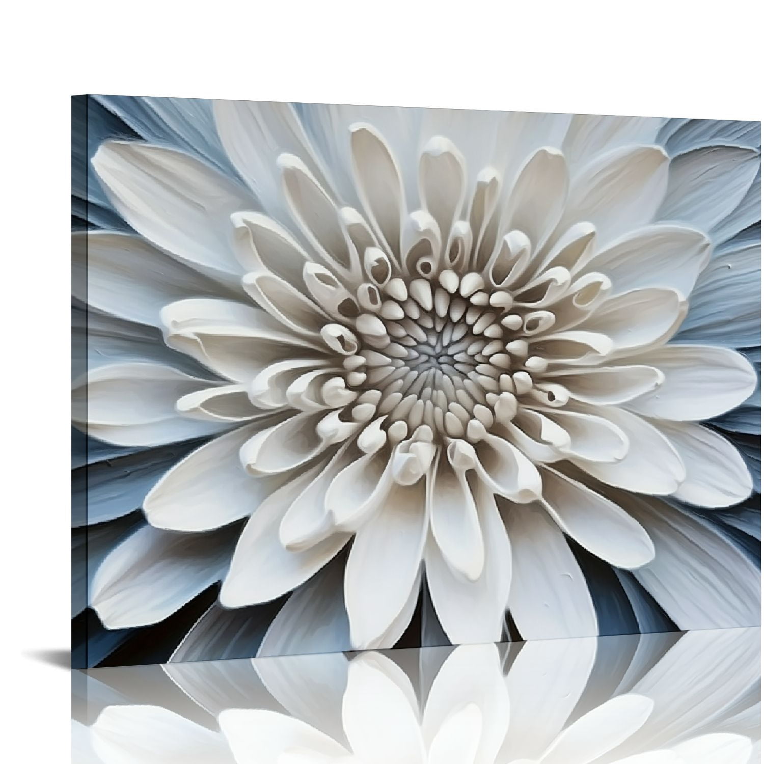 ONETECH Floral Canvas Wall Art with Textured Modern Abstract White ...