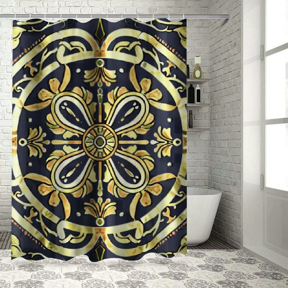 Floral Design Shower Curtain, Bohemian Spring Inspired Floral