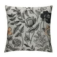 thumbnail image 1 of ONETECH Floral Pattern Bouquets of Spring Flowers Black and White Square Throw Waist Pillow Case Decorative Cushion Cover Pillowcase Sofa, 1 of 5
