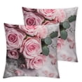 thumbnail image 1 of ONETECH  Floral Polka Dot Background Throw Pillow Case Shabby Chic Style Pattern with Pink Roses Pillow Cushion Cover Home Sofa Decorative 2Pcs, 1 of 6