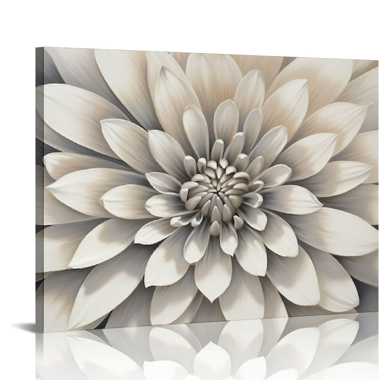 ONETECH Floral Wall Art in Neutral White Color Modern Abstract Canvas ...