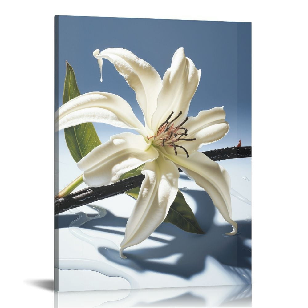 ONETECH Floral Wall Art in Neutral White Color Modern Abstract Canvas ...