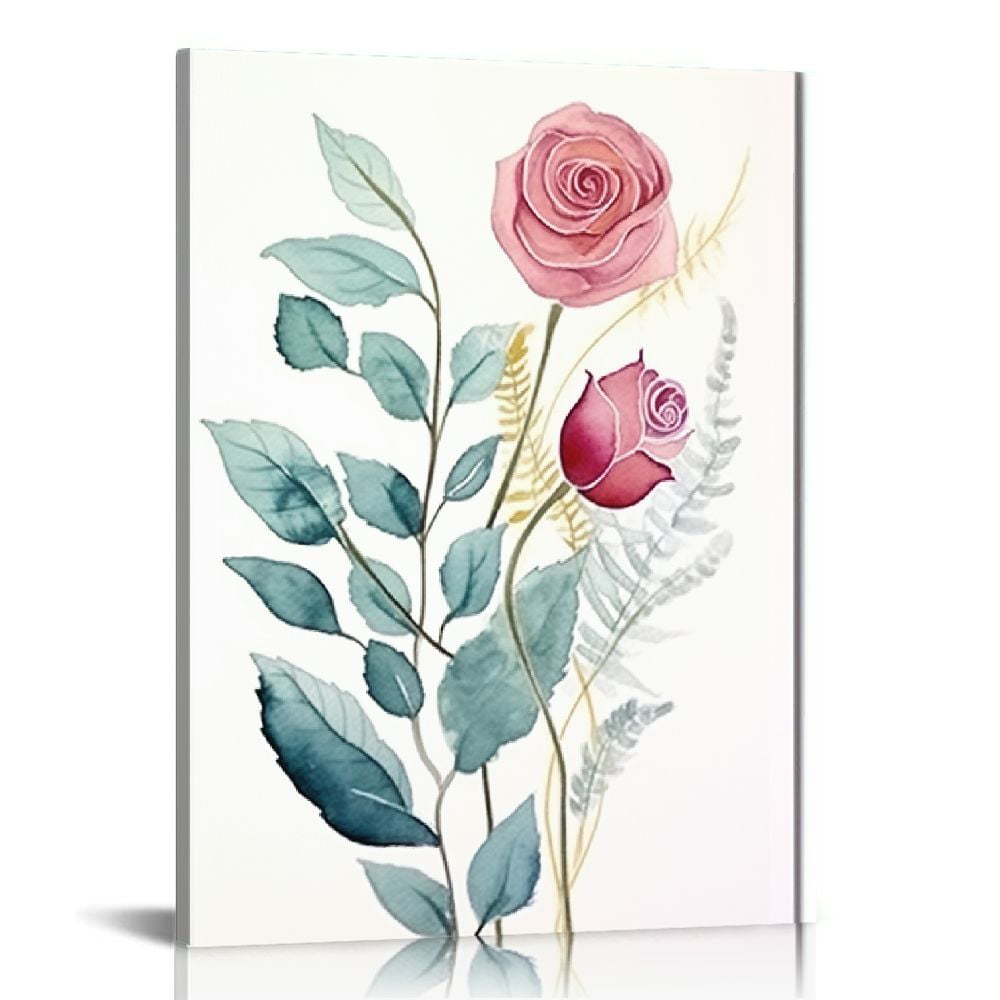 ONETECH Flowers Floral Wall Art Green Leaf Plants Canvas Botanical ...