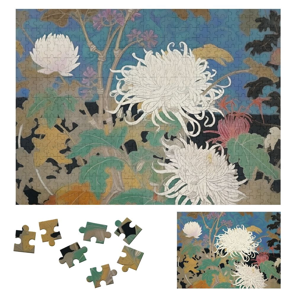ONETECH Flowers Leaves Blue Sky Wooden Jigsaw Puzzle for Adults and ...