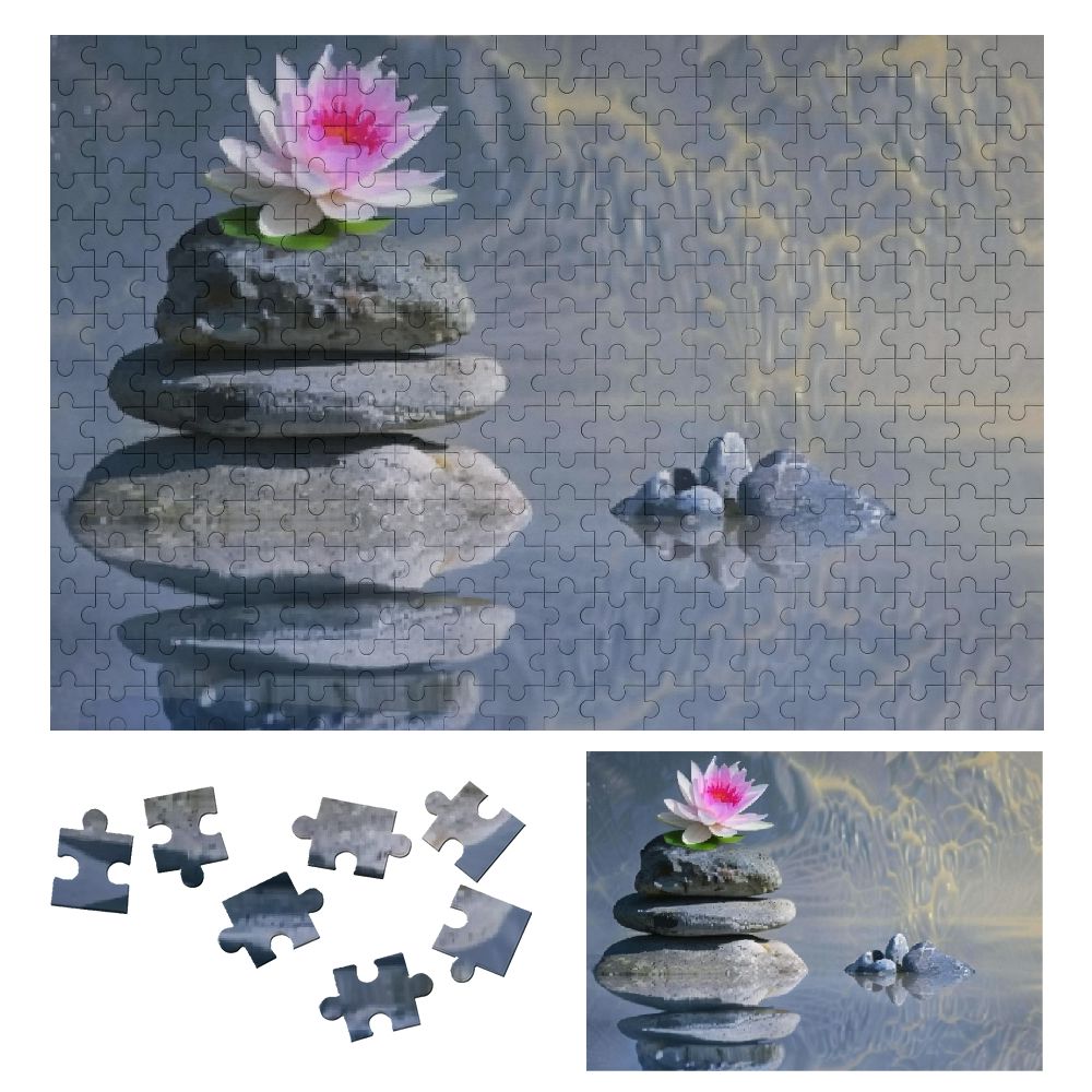 ONETECH Flowers Rocks Pond Wooden Jigsaw Puzzle for Adults and Kids ...