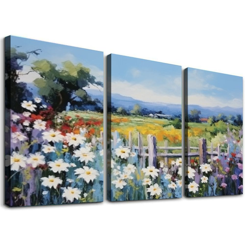 ONETECH Flowers Wall Art Colorful Landscape Canvas Painting Natural ...