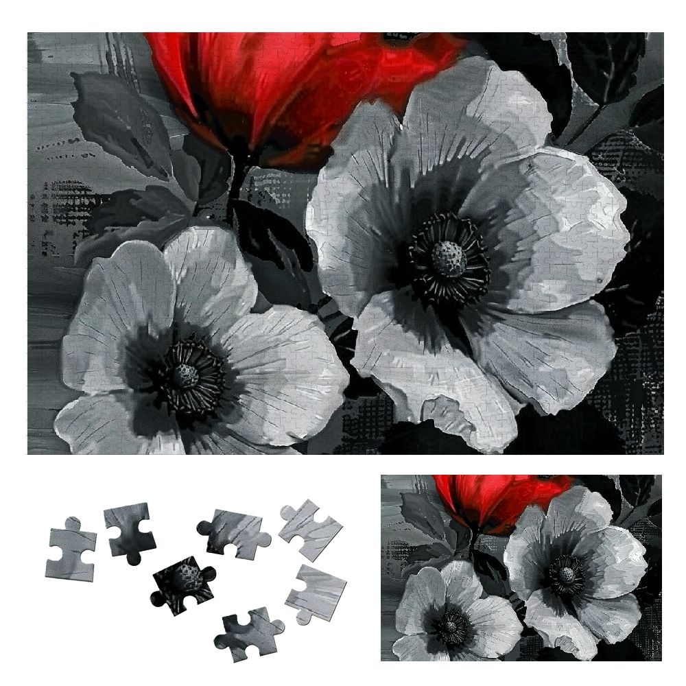 Onetech Flowers Wooden Jigsaw Puzzle Challenging Difficult Wood Puzzles 