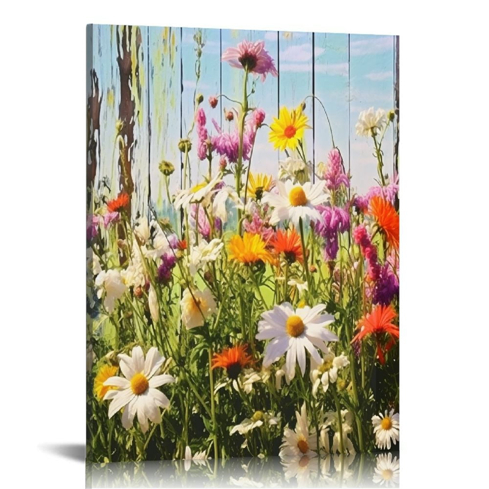ONETECH Focholor Wildflower Canvas Wall Art Colorful Spring Flower ...
