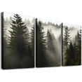 thumbnail image 1 of ONETECH Foggy Forest Canvas Wall Art: Landscape Mountain Artwork Photographic Print Pictures for Bedrooms 12''x16''X3 Panels, 1 of 4