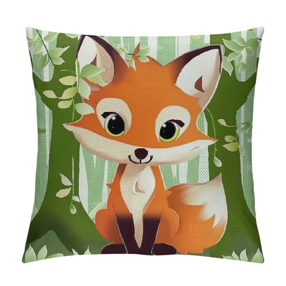 FUMJ  Forest Animal Pillow Covers Deer Fox Bear Raccoon Decorative Throw Pillowcases for Sofa Couch Kids Classroom Decor