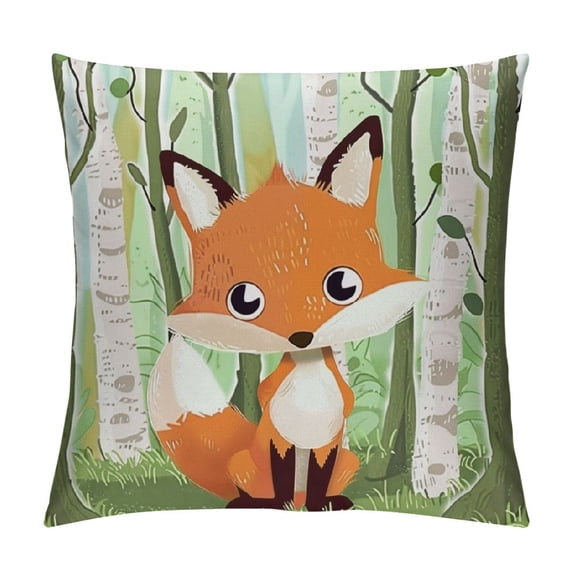 ONETECH Forest Animal Pillow Covers Fox Decorative Throw Pillowcases for Sofa Couch Kids Classroom Decor