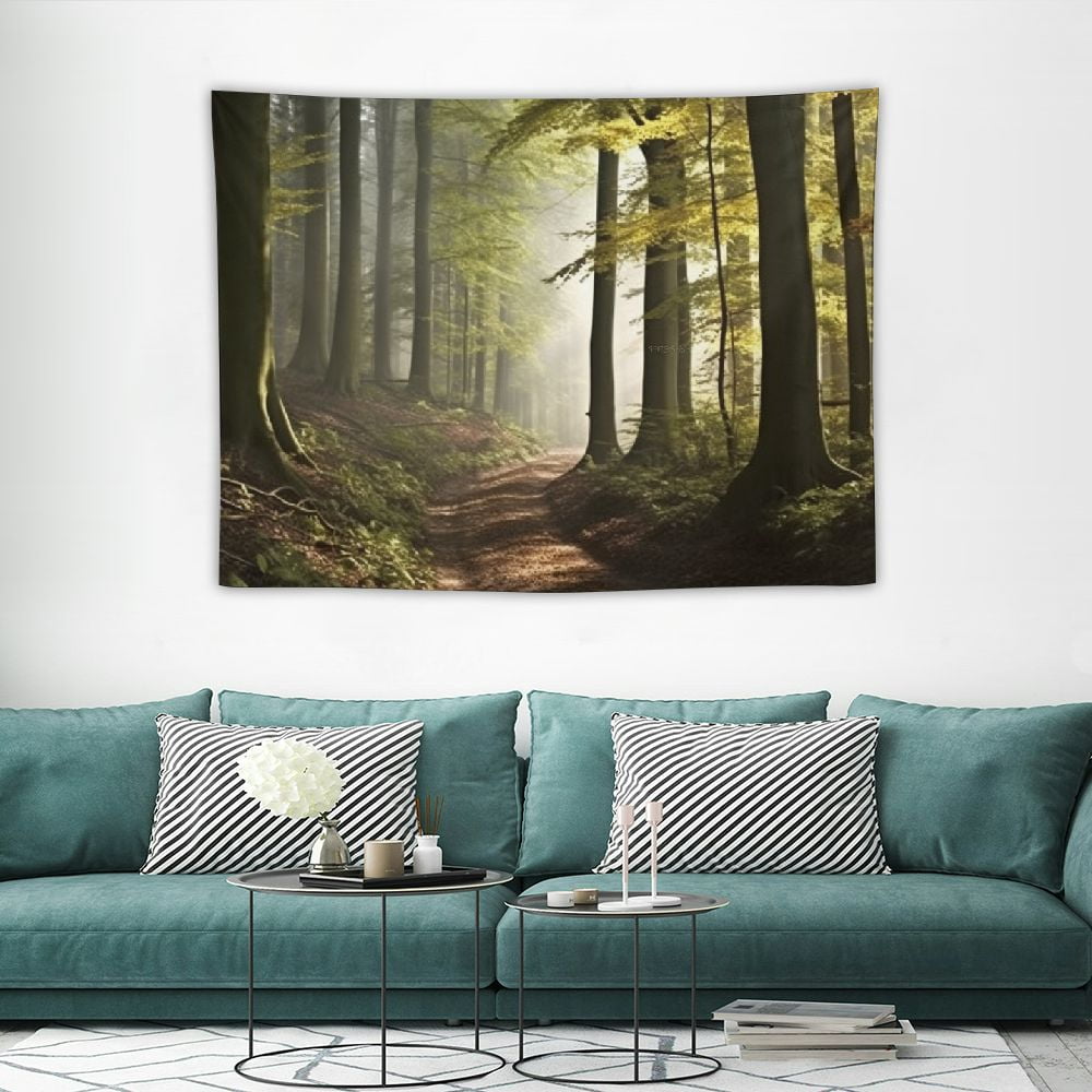 ONETECH Forest Pathway in the Misty Mountain Tapestry Wall Hanging Art ...