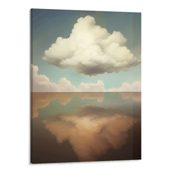 ONETECH Framed Canvas Print Wall Art Surreal Storm Cloud Sky Landscape Fantasy & Sci-Fi Abstract Illustrations Modern Art Bohemian Scenic for Living Room, Bedroom, Office - 16x20 Inch