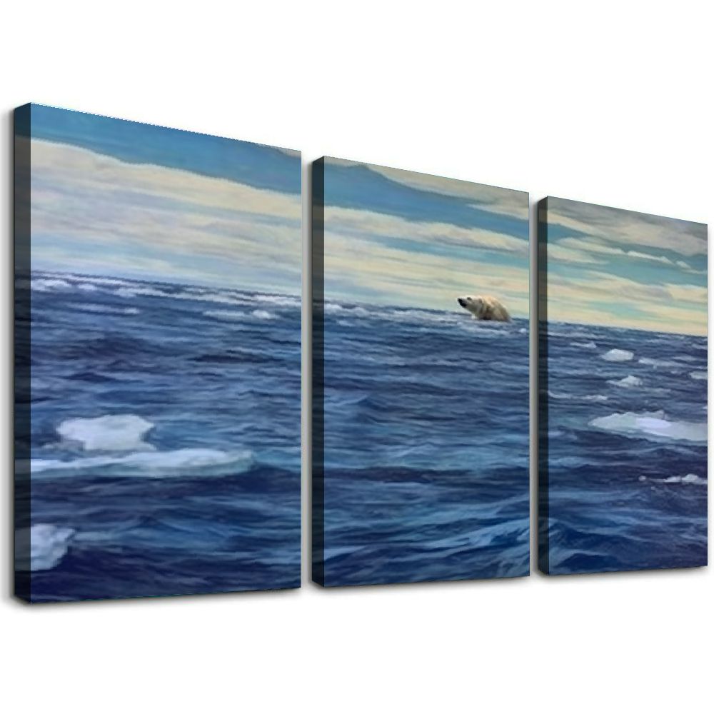 Naples Florida Pier Canvas Wall Art - Wooden Framed Landscape Painting, 20x40 Inches, Ready To Hang