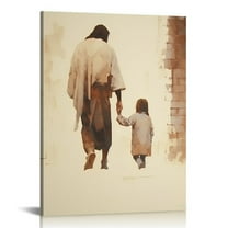 ONETECH Framed Jesus Wall Art Christ Religion Canvas Wall Decor Minimalist Boho Christian Home Pictures Posters Prints Paintings for Living Room Bedroom Church Decorations Ready to Hang