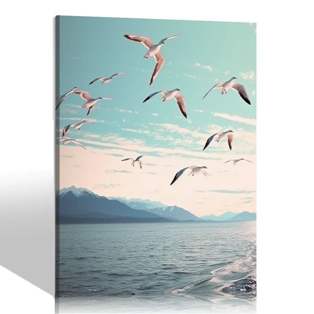 ONETECH Framed Ocean Wall Art Beach Tropical Prints Bathroom Decor ...