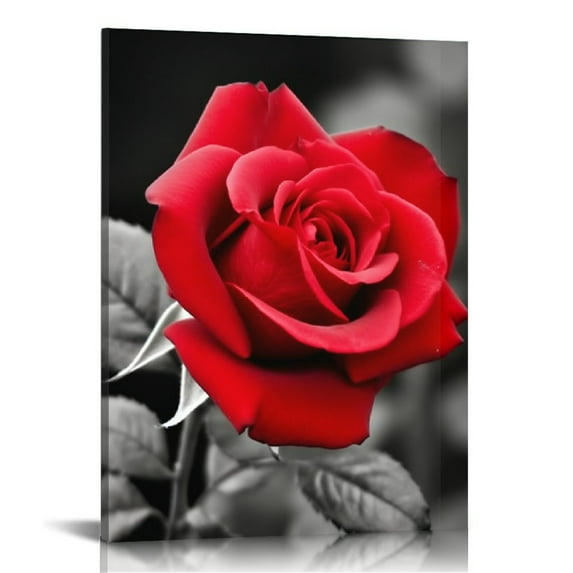 ONETECH  Framed Posters Picture Canvas Wall Art for Living Room Decor, Red Flowers Floral Paintings Prints for Kitchen Bathroom Home Wall Decoration