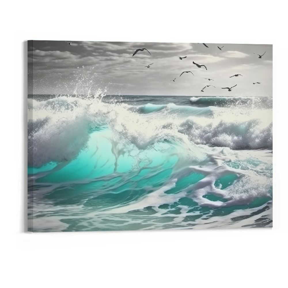 Framed Wall Art Canvas Ocean Decor Beach Theme Bedroom Large