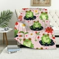 thumbnail image 1 of FUMJ Frog Strawberry Blanket Gifts for Frog Strawberry Lover for Kid,Frog Strawberry Fannel Throw Blanket Super Soft Throws Blanket for Bed Couch Sofa, 1 of 6