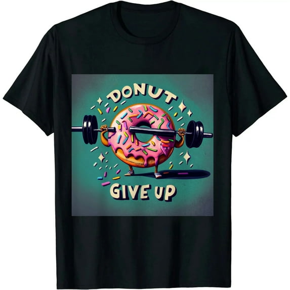 ONETECH Funny Donut Give Up Weight Lifting Workout Funny Donut Gift T-Shirt