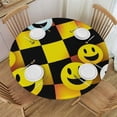 thumbnail image 1 of ONETECH Funny Grid Table Cloth Round Table Cover, 1 of 7