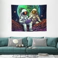 thumbnail image 1 of ONETECH Funny Space Astronaut Alien Tapestry for Men Guys Bedroom, Cool Trippy Universe Planet Art Tapestries College Dorm Boys Room Decor, Psychedelic  Galaxy Poster Blanket, 1 of 7