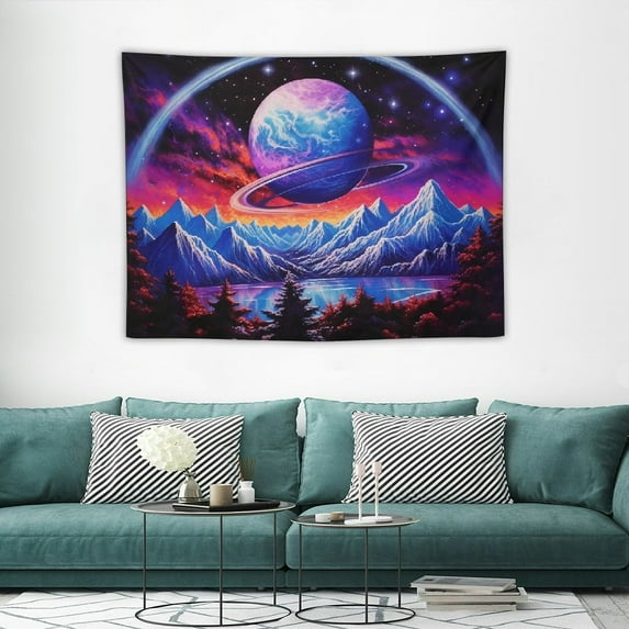 ONETECH Galaxy Tapestry for Bedroom - Planet Tapestry Wall Hanging Psychedelic Tapestry for Bedroom Aesthetic - Mountain Wall Tapestry, Space Tapestry for Home Tapestry for Bedroom Decor