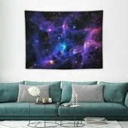 ONETECH  Galaxy Tapestry UV Reactive Starry Sky Tapestry Universe Space Tapestry Mysterious Purple and Blue Nebula Stars Tapestry Wall Hanging for Home Decor