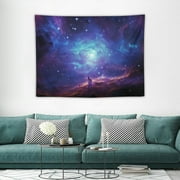 ONETECH  Galaxy Tapestry UV Reactive Starry Sky Tapestry Universe Space Tapestry Mysterious Purple and Blue Nebula Stars Tapestry Wall Hanging for Home Decor