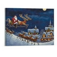 thumbnail image 1 of ONETECH Gallery Wrapped Canvas Christmas Wall Art Print for Holiday Decor -20 x 16 Inches, Santa with Sleigh, 1 of 3