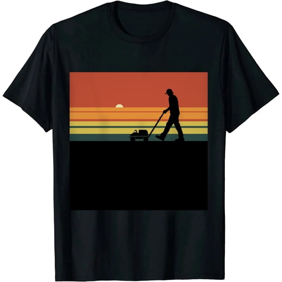 ONETECH Gardener, Lawn Mower Shirt. Retro Style Groundskeeper T-Shirt