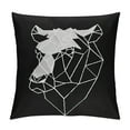 thumbnail image 1 of ONETECH  Geometric Abstract Minimalist Buffalo Line Art Throw Pillow, 1 of 5