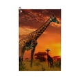 thumbnail image 1 of ONETECH Giraffe Sunset Wildlife Golf Towel 24x16in - Great Gift Idea 2PC, 1 of 7