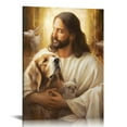 thumbnail image 1 of ONETECH Golden Retriever Canvas Wall Art Painting, Dog drawing, Jesus painting, In God arms, Portrait Canvas Prints, Dog Picture Artwork Modern Gallery Room Wall Décor, 1 of 5