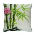 thumbnail image 1 of ONETECH  Green Bamboo Lotus Printed Pillow Cover Decorative Throw Pillow Cover Square Cushion Cover, 1 of 5