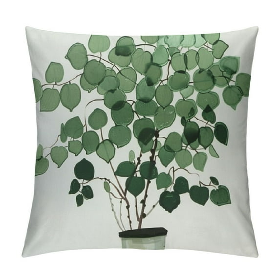 FUMJ Green Plants Throw Pillow Cover, Decorative Square Pillow Cover Cushion Cover Perfect Decor Gift for Families Friends Home Office Sofa Car Couch