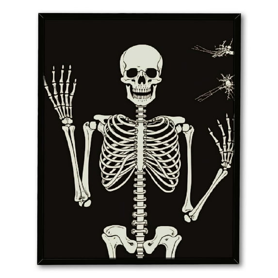 ONETECH Halloween Wall Art Prints Spooky Indoor Canvas Wall Decor Vintage Black Cat Skull Skeleton Moon Phase Funny Poster for Fall Home Bedroom Bathroom Kitchen Decoration 12x16in