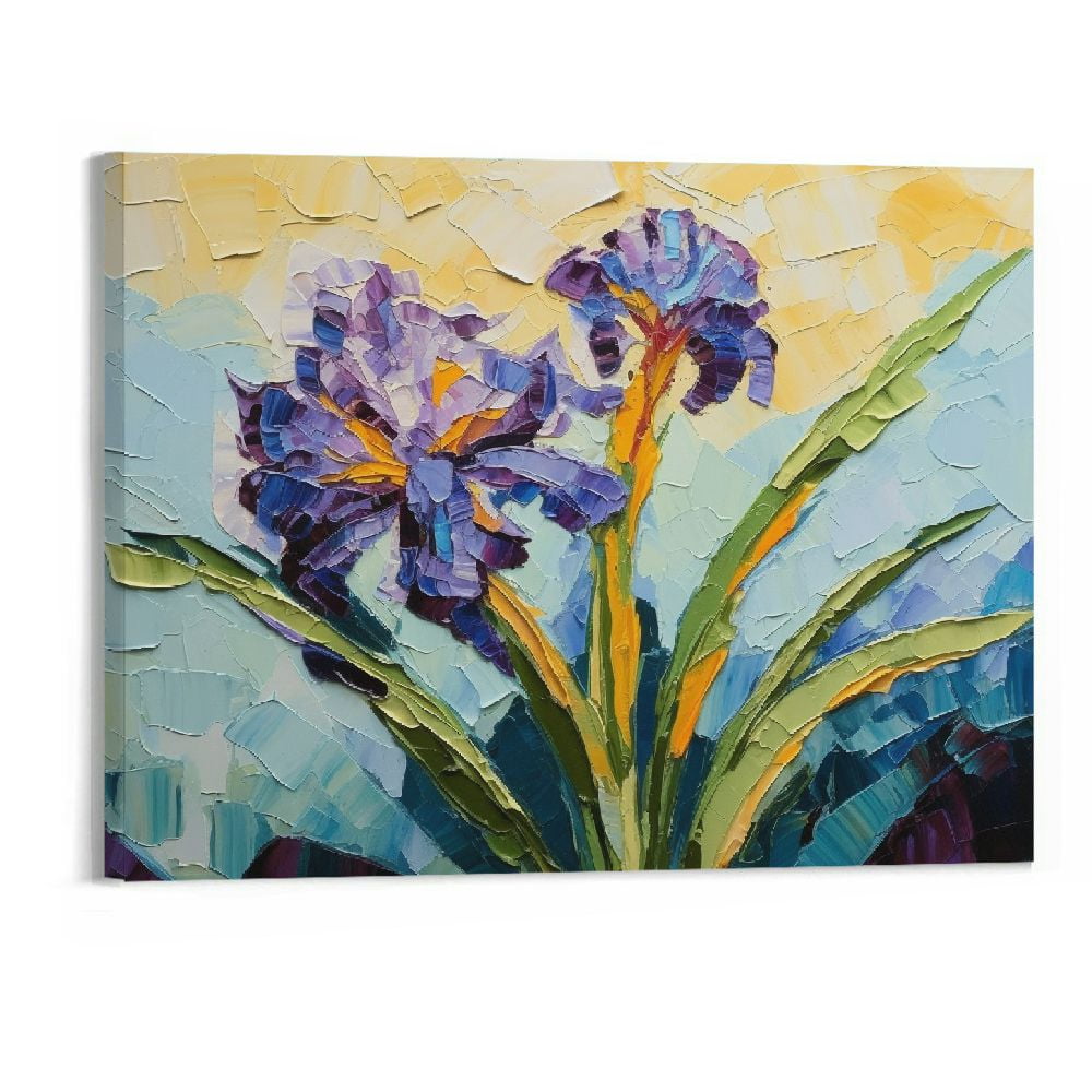 ONETECH Hand Painting Abstract Flower Canvas Wall Art Modern Oil ...