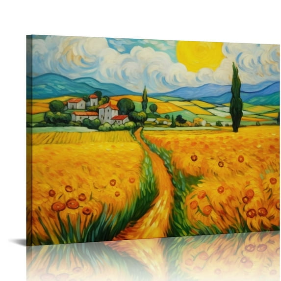 ONETECH Harvest Oil Painting in Provence Canvas Wall Art for Home Decor 20x16 in / 16x12 in - Wall Decor For Living Room Bedroom Office 20x16in