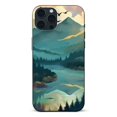 thumbnail image 1 of ONETECH Hi Space Case Compatible with iPhone 14 6.1 inch Nature Landscape Painting Mountain Design Clear Case for iPhone 14, Soft  Stylish Slim Raised Lips Anti-Scratch Shockproof Protective Case, 1 of 5