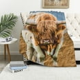 thumbnail image 1 of ONETECH Highland Cow Blanket for Girls Boys Highland Cow Gifts Cow Throw Blanket for Couch Sofa Bed Soft Warm Flannel for Kids Adults, 1 of 6