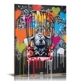 thumbnail image 1 of ONETECH Highland Cow Wall Art, Banksy Graffiti Canvas Wall Art, Black and White Graffiti Highland Cow Wall Art Canvas Poster, 16x24 Inch Unframed, Banksy Highland Cow Canvas Wall Art Poster 16x20in, 1 of 4