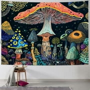 ONETECH Hippie Mushroom Tapestry Psychedelic Eyes Tapestry Trippy Sea Tapestry Peacock Bohemian Tapestry Abstract Ocean Tapestry Wall Hanging for Room