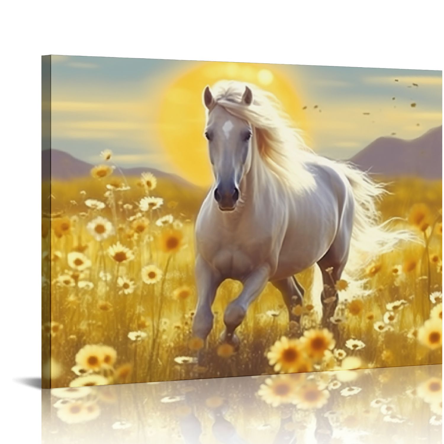 Horse Wall Art White Horse Pictures Wall Décor Country Field