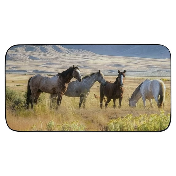 FUMJ Horses Grass Mountains Door Mats Non-Slip Durable Entrance Mat Floor Mat Rug for Home Entrance Outside Entry 19.68*39.37 in