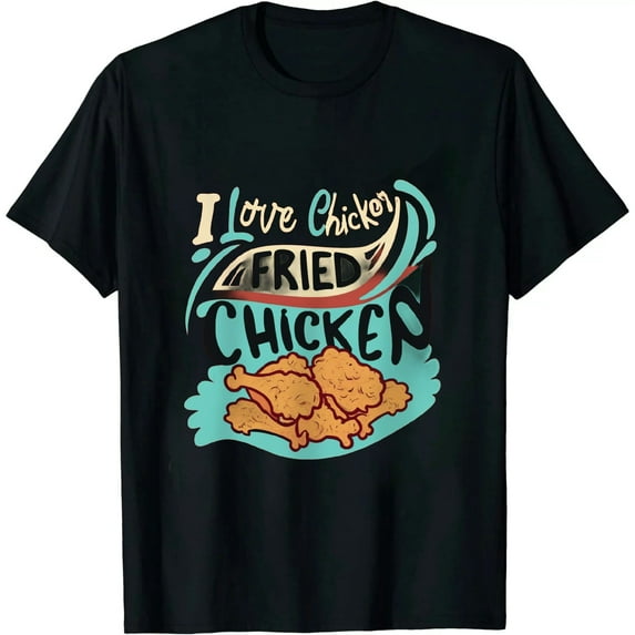 ONETECH I Love Fried Chicken T-Shirt Funny Chicken Gift Shirt