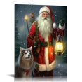 thumbnail image 1 of ONETECH Image of Santa Claus Poster Canvas Print Christmas Wall Art Wall Christmas Pictures Home Bedroom Living Room Wall Decoration, 1 of 4