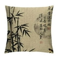 thumbnail image 1 of ONETECH Ink Wash Painting Throw Pillow Cover Bamboo Cushion Covers Traditional Chinese Calligraphy Culture Home Decorative Pillowcases, 1 of 5