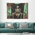 thumbnail image 1 of ONETECH Inspirational Quotes Keep Calm Funny Skull Coconut Tree Art Tapestry Bedroom Wall Art Tapestry For Family Dormitory Living Room, 1 of 7